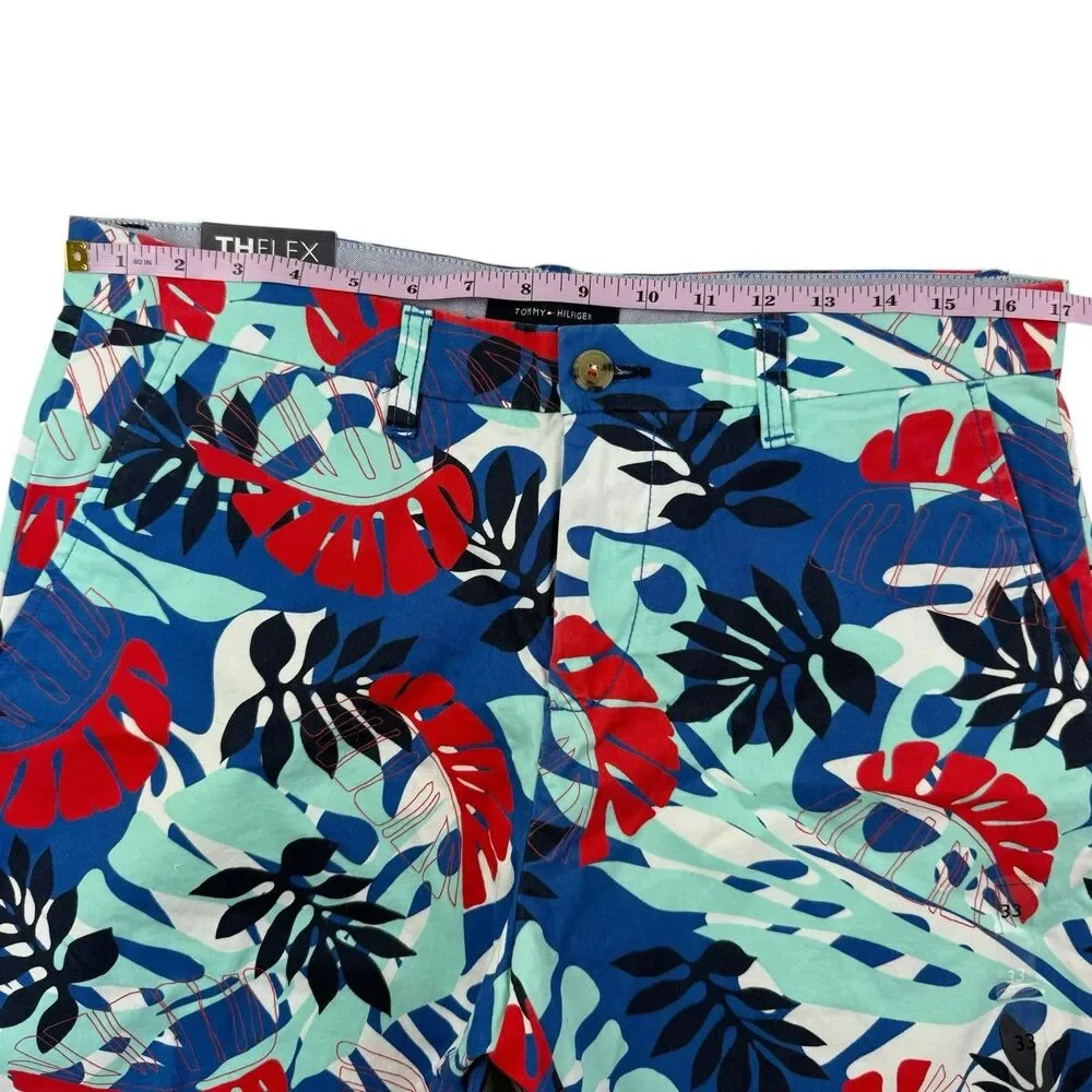 NEW Tommy Hilfiger Tropical Hawaiin Print Shorts Men Size 33 TH Flex 7